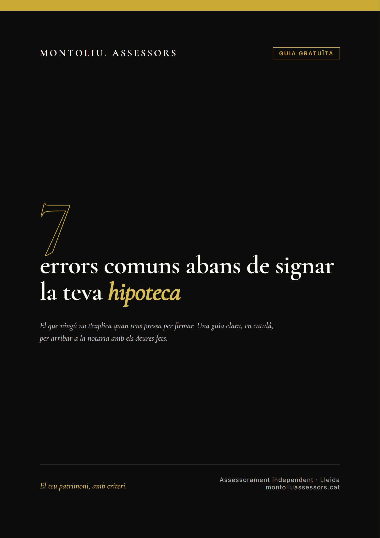 Portada de la guia gratuïta: 7 errors comuns abans de signar la teva hipoteca